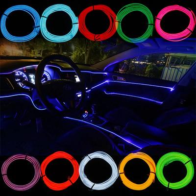 DC 12V Automobile Atmosphere Lamp Car Interior Lighting LED Strip Decoration Garland Wire Rope Tube Line Flexible Neon Light