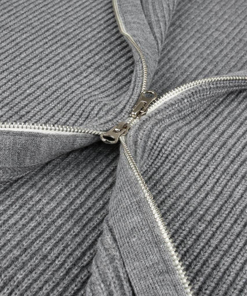 NODU Varsity Two-Way Zip-Up Knit [Gray]