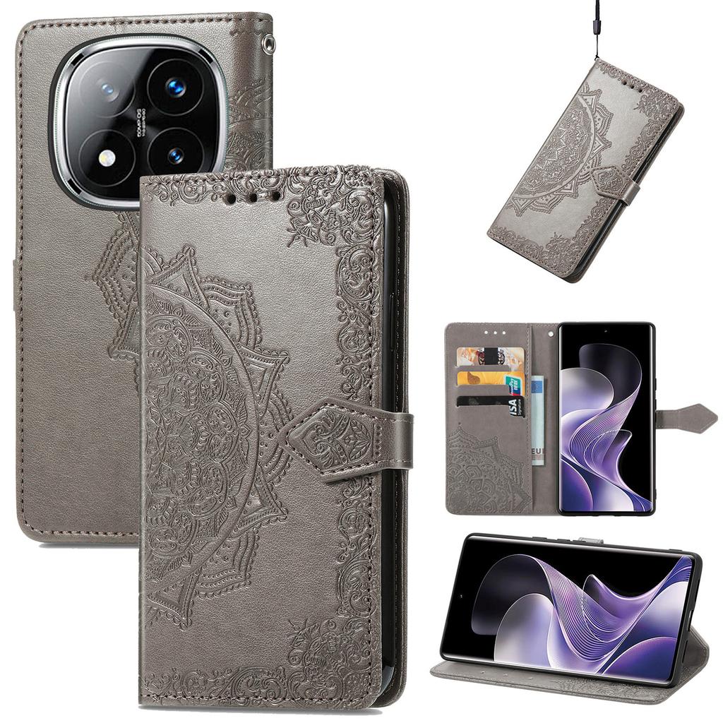 For Xiaomi Redmi Note 14 Pro+ 5G Wallet Case Mandala Flower Leather Phone Cover Stand View