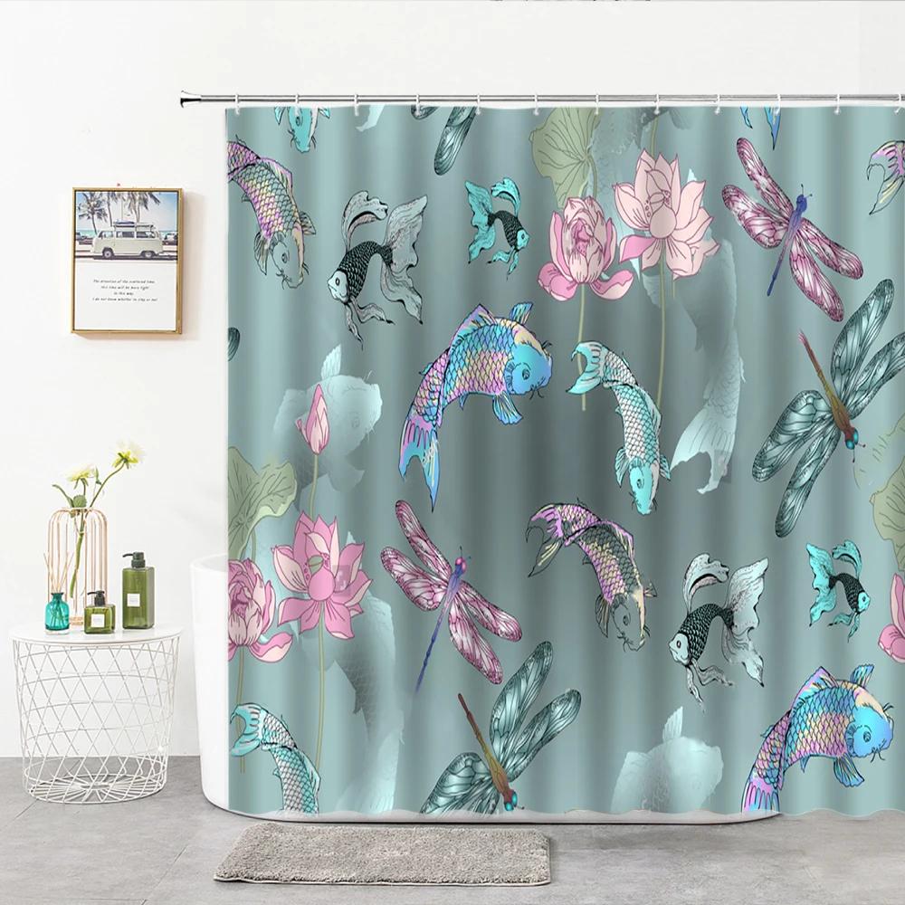 Jellyfish Shower Curtain Cute Funny and Beautiful Watercolor Ocean Wild Creature Printed Bathroom Curtain Home Decor with Hook