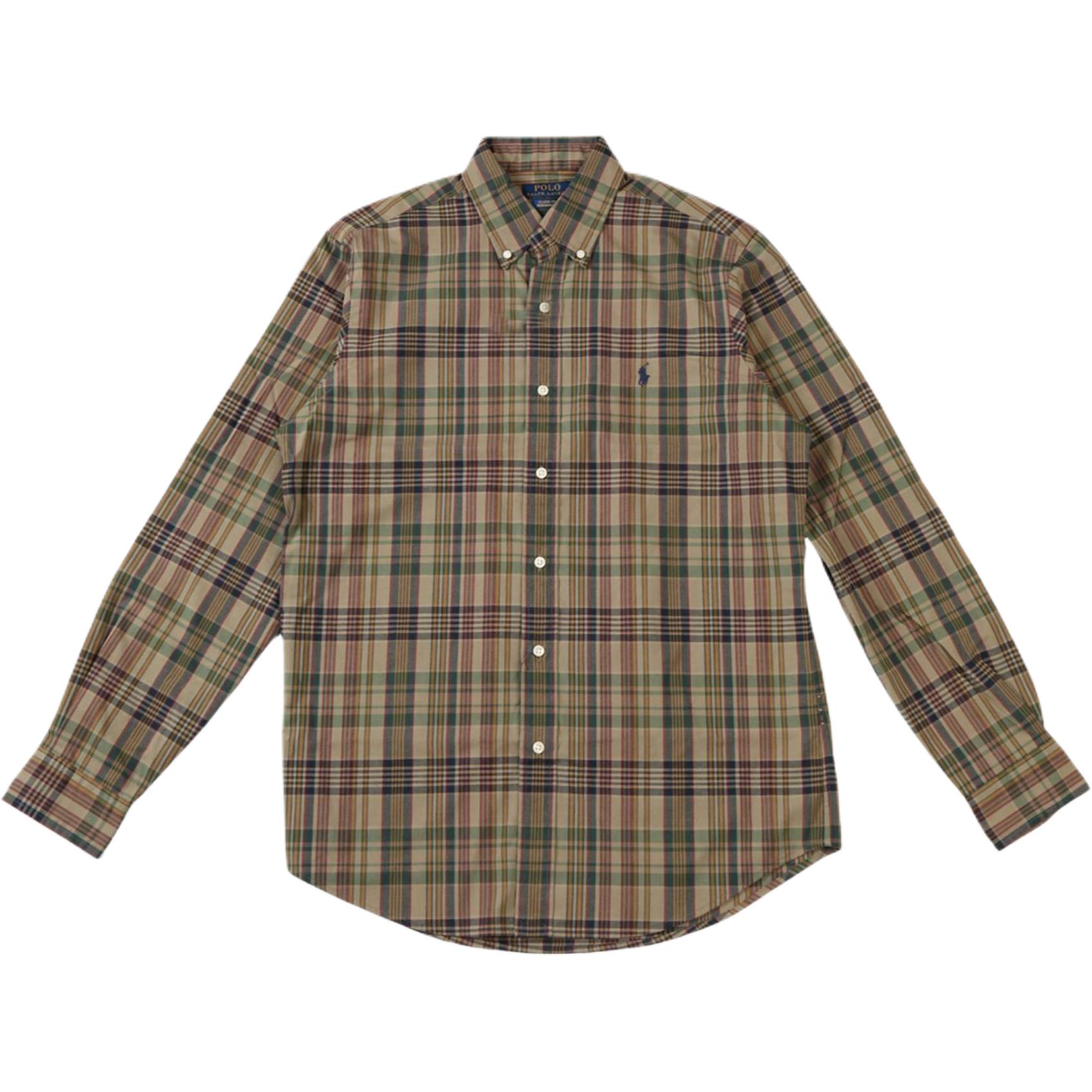 

Рубашка мужская Polo Ralph Lauren в клетку однобортная с длинным рукавом рубашки хаки 710958241-001 M