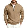 Men's Fleece Half Zip Sweatshirt Stand Collar Relaxed Fit Outdoor Casual Pullover