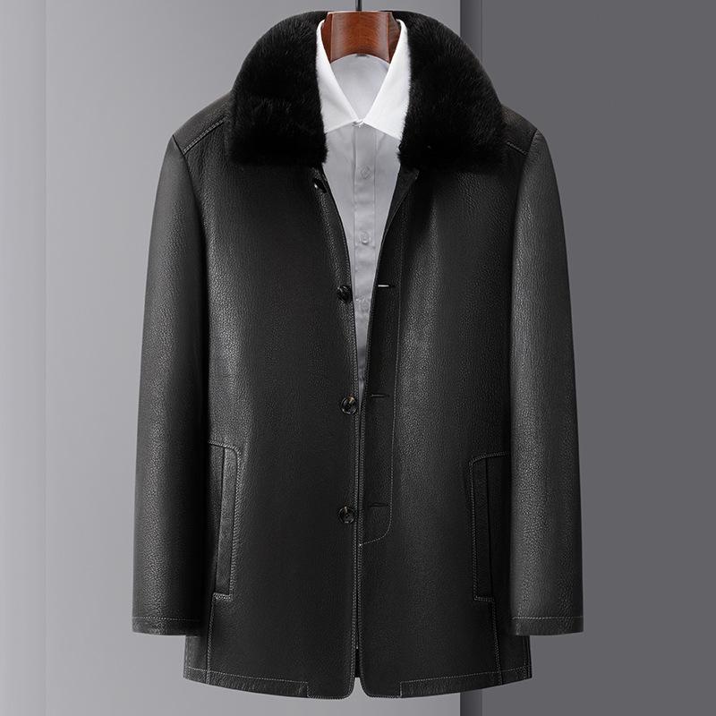 

Куртки из натуральной кожи для мужчин на осень и зиму, новые деловые повседневные простые модные кожаные куртки 52