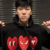 Men's Winter Thick Velvet Heart Embroidery Hoodie - Heavyweight Loose Fit