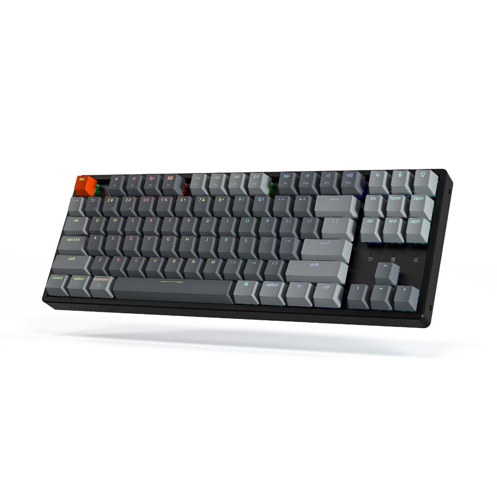 Keychron K8 Wireless Gaming Mechanical 87 US RGB Gateron G Pro Mechanical Wired and Bluetooth Compatible with Mac and Rollover G Pro Mechanical Red