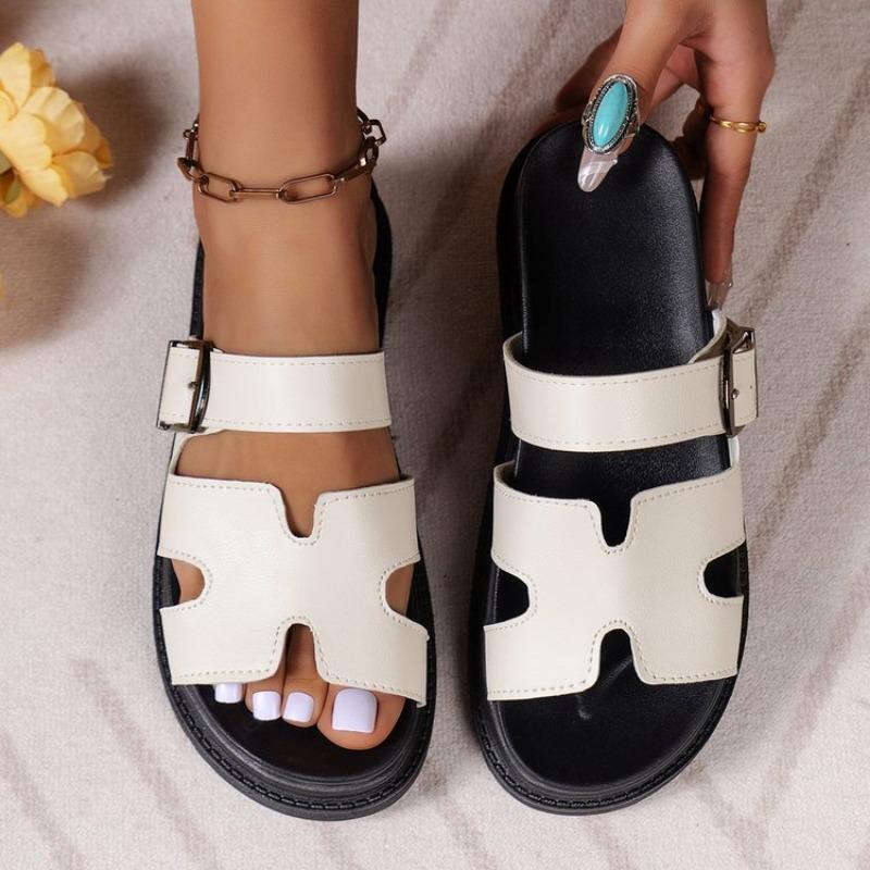 Large size thick-soled slippers for women, beach slippers for women in summer wind