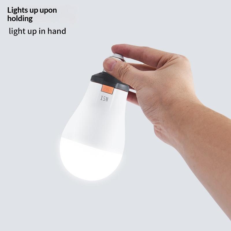 1Pcs E27 15W Energy Saving 18650 Battery Outdoor Lamp Led Automatic Charging Emergency Bulb Home Power Failure Backup Light