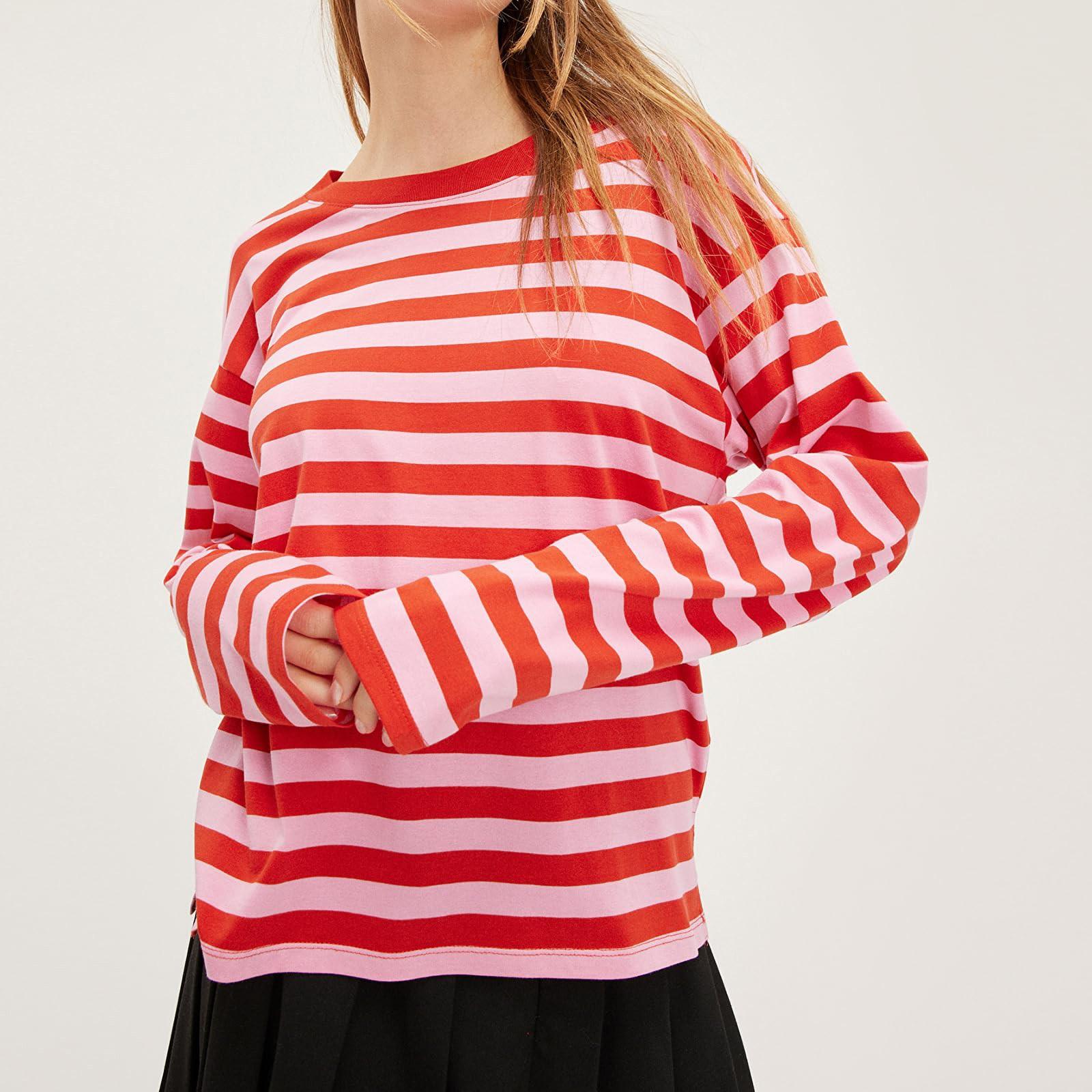 

Топы для женщин, нарядные повседневные рубашки с длинным рукавом, футболки, топ XS красный