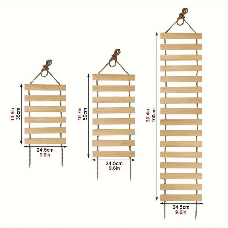 Wall Mounted Solid Wood Sisal Cat Climbing Ladder Scratcher Climber Furniture Activity Cat Bridge Exclusive Amusement Park