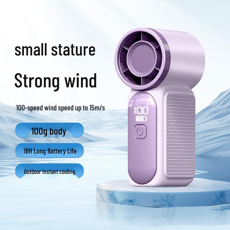 X688 High-Speed Mini Portable Fan with USB Charging and Digital Display