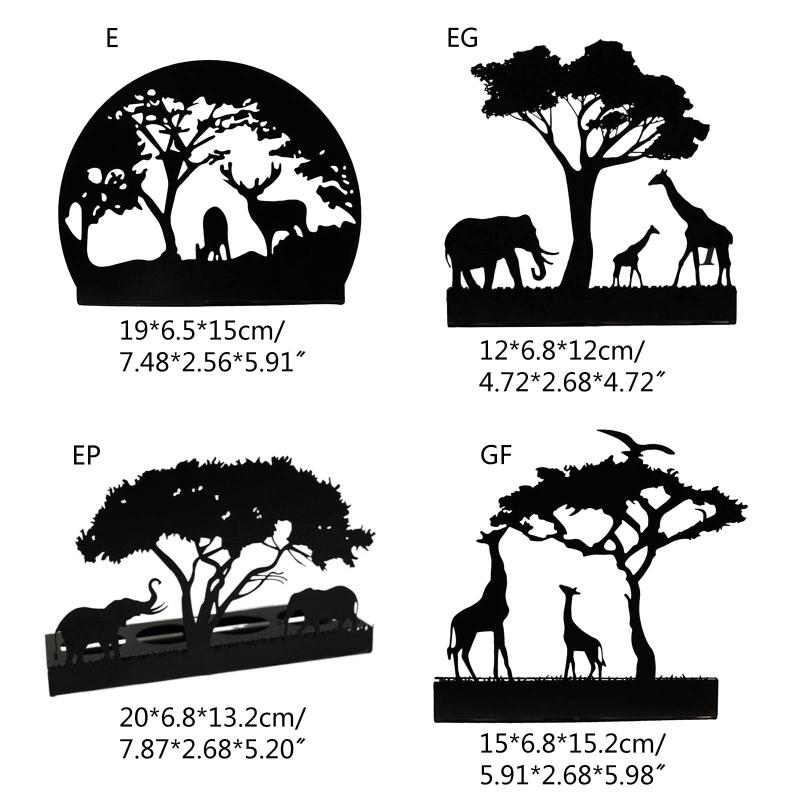 Łoś Słoń Żyrafa Świecznik Naczynie na świeczkę Zwierzę Świecznik Sztuka nordycka Biżuteria Dekoracja domu Metalowe ozdoby na świecznik