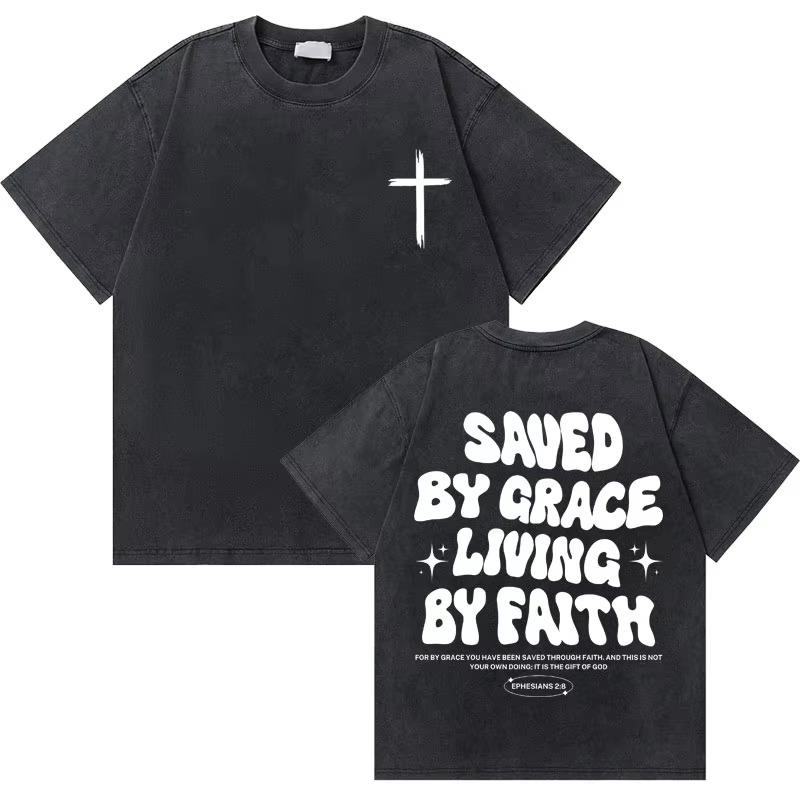 Křesťanské náboženské Ježíš Král slávy Oprané tričko Letní Pánské Dámské Módní Oversized Streetwear Pánské Vintage trička Topy