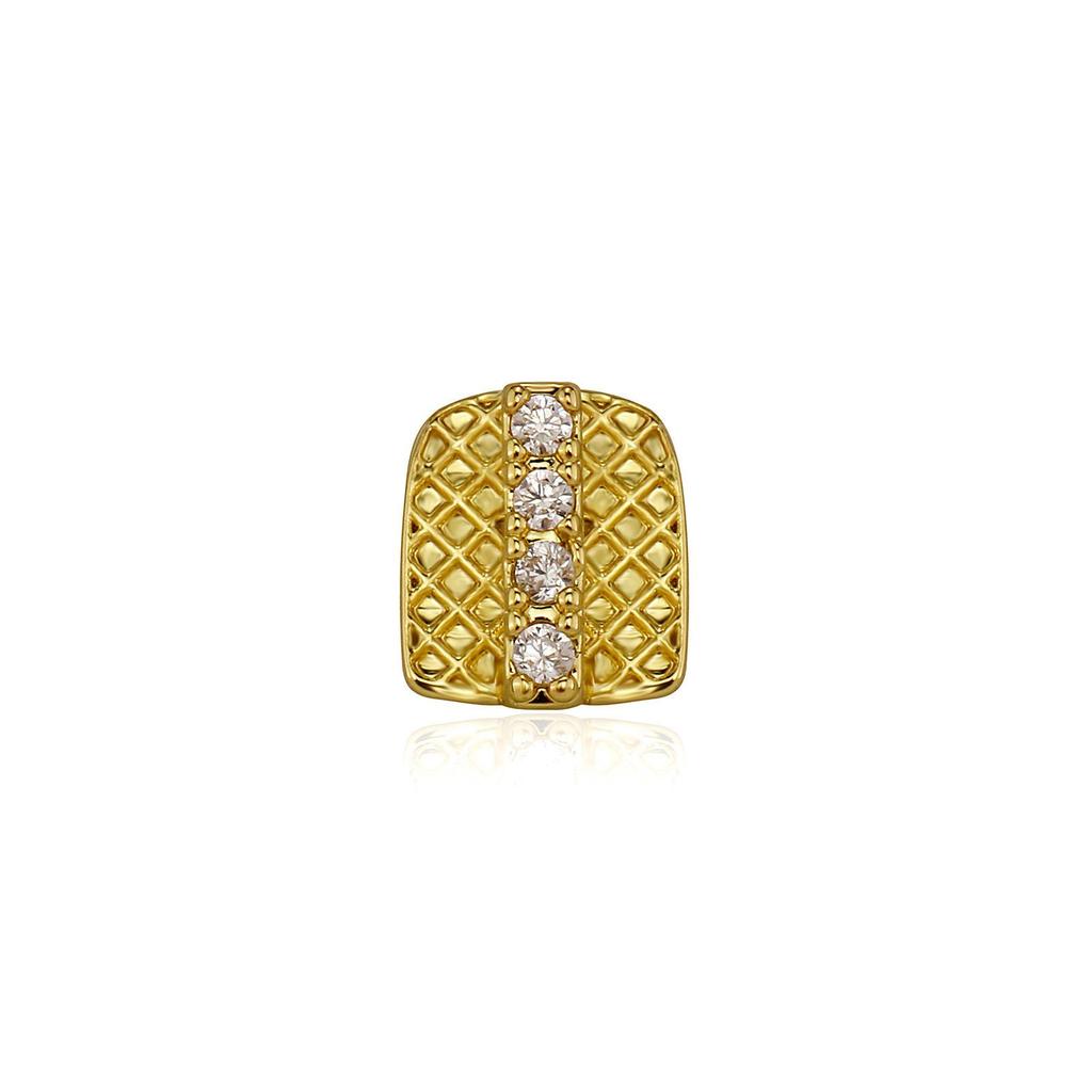 Zircon-Encrusted Copper Grillz: Halloween Bling Gold Tooth