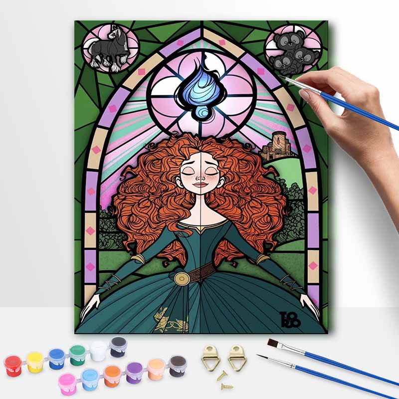 Disney Brave Princess Stained Glass Oil Painting Art Handmade Painting Kit Handmade Dsi Home Decoration Birthday Gift
