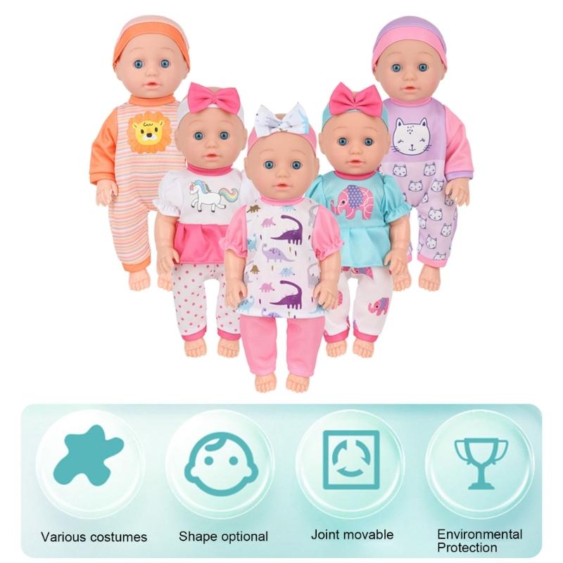 30cm Soft Vinyls Reborns Figurine Toy For Preschool with Life Like Design Imaginative Play Companion Doll for Toddler