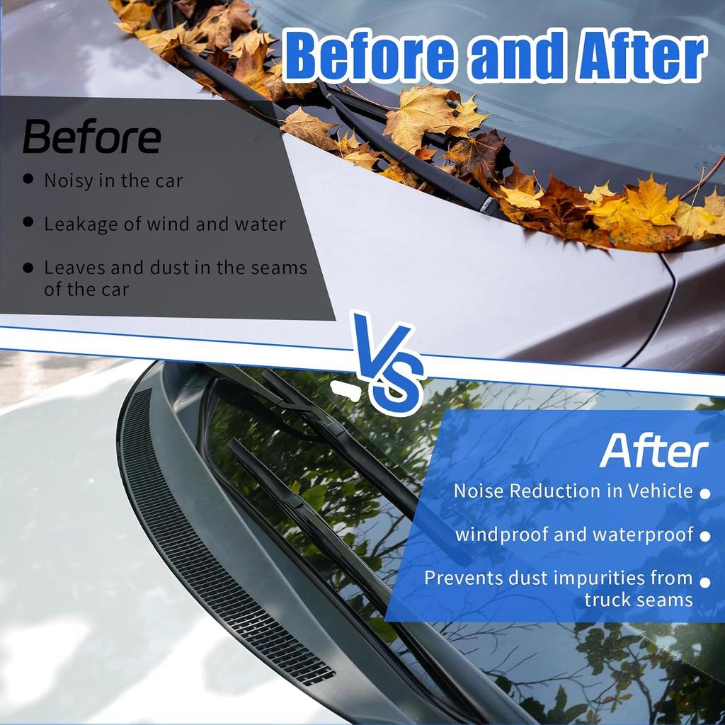 16.4Ft Car Weather Stripping, Automotive Sunroof Rubber Seal Strip, Flexible Dustproof Weather Strip Trim for Front Rear Windshield, Universal Car