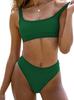 Chic Pittig Effen Tweekleurig Zwempak voor Dames - Sexy Sportieve Bikini 2025, Zwart