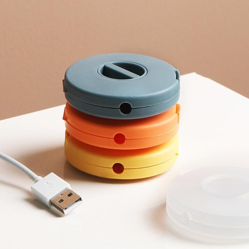 Rotatable Wire Winder Box Portable Round Wire Organizers Cord Cable Winder Management Storage Box Charging Data Line