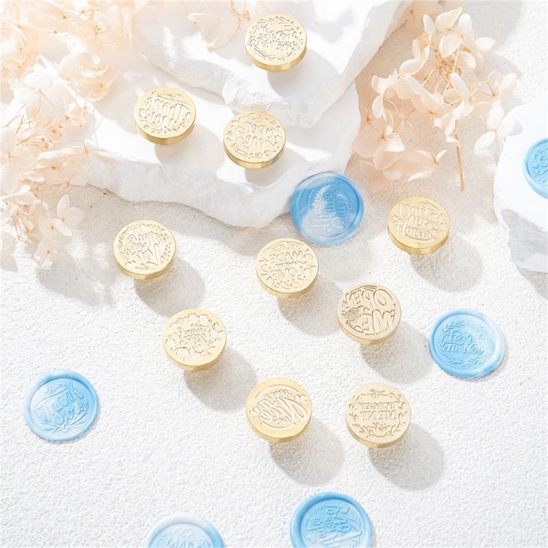 English Series Sealing Wax Stamp for Christmas Envelopes Card Wedding Invitation Decoration Solid Brass Wax Seal Stamp