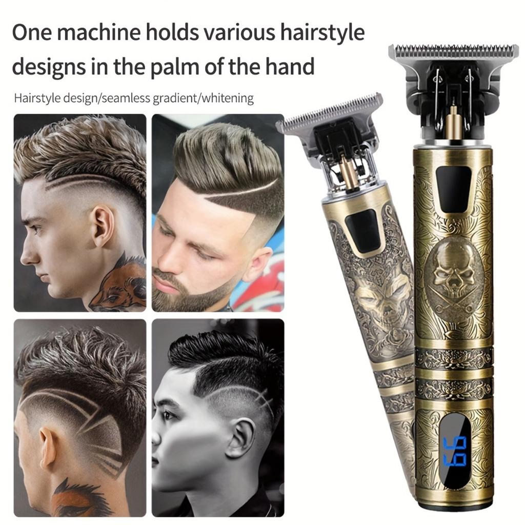 Professional Hair Clipper with LED Display, Electric Shaver, Beard Trimmer, USB-C Charging Cordless Long Hair Trimmer with Comb/beard Trimmer Kit