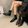 French retro niche leopard print short boots for women 2025 autumn and winter new boots French thin boots low heel short boots for women
