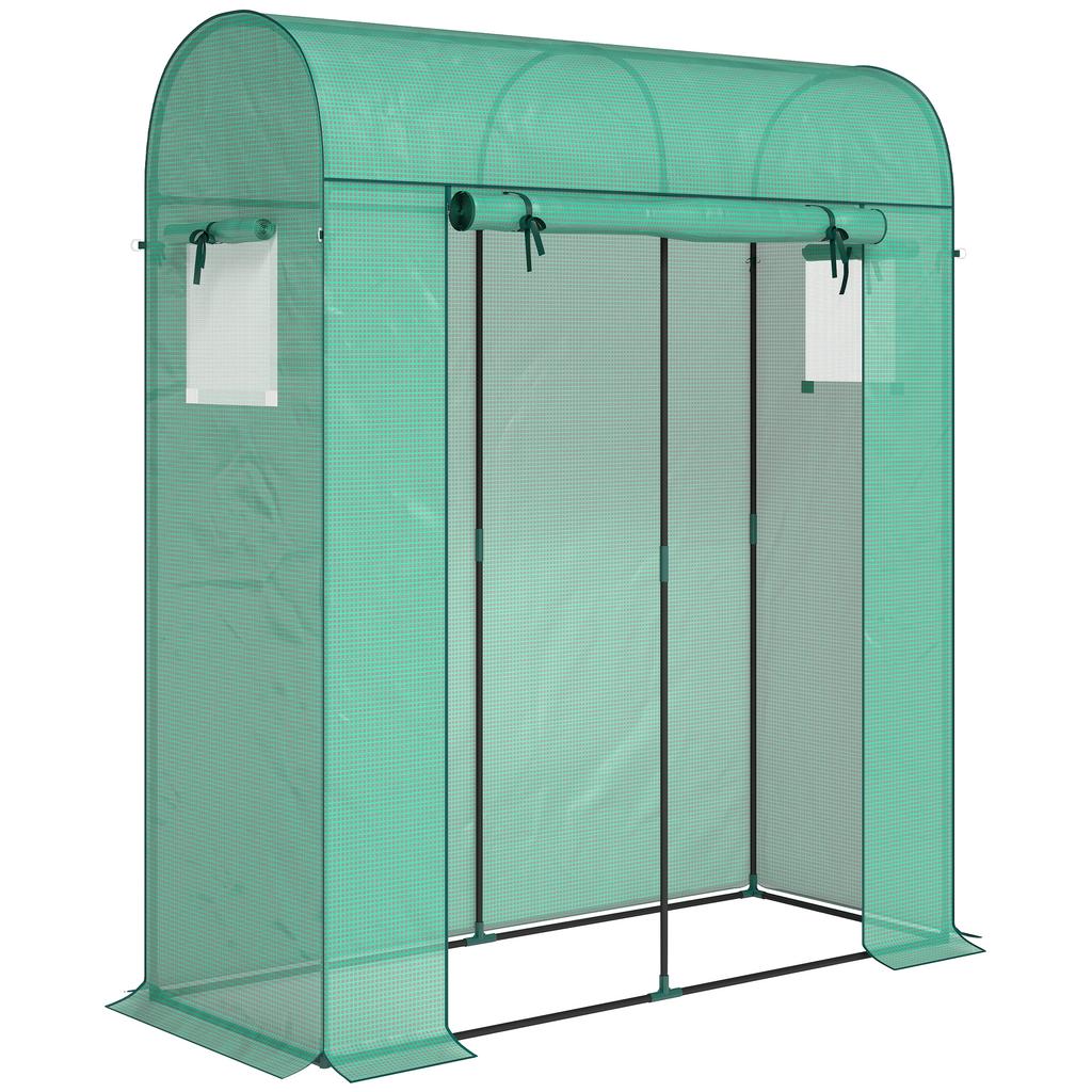 Garden Greenhouse, Balcony, PE Film, Steel Frame, 170 x 68 x 200 cm, Green