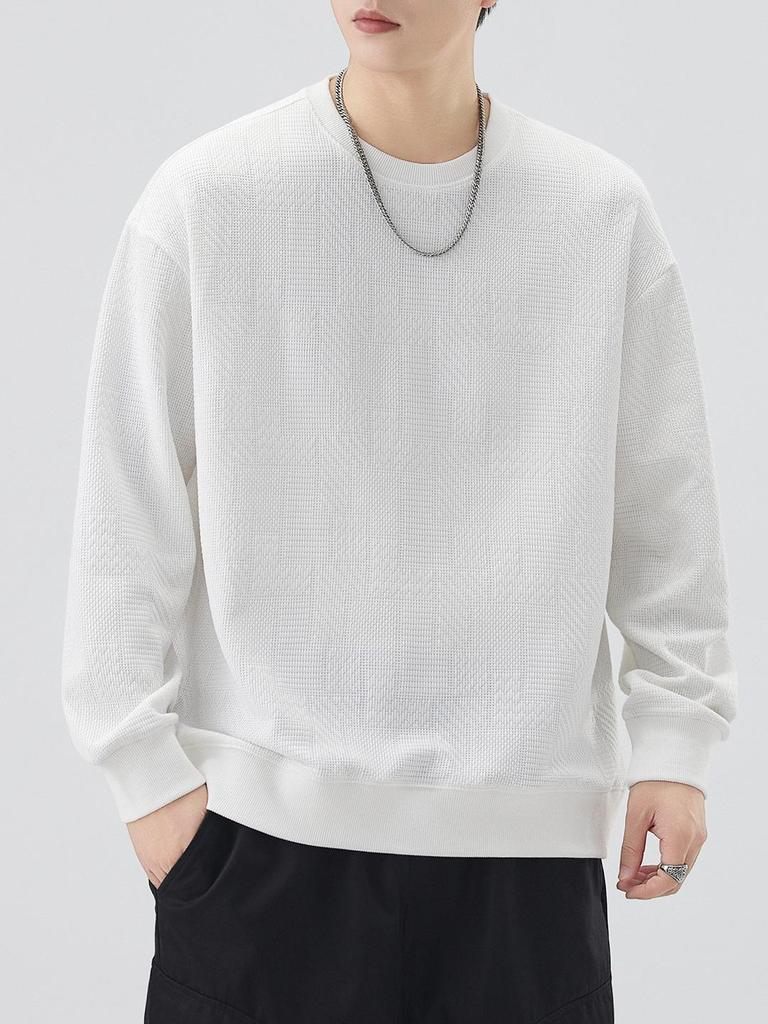 Herren Amerikalischer Trendiger Schwerer Rundhals Sport Hoodie - Herbst Winter Pullover Langarm Oberteil