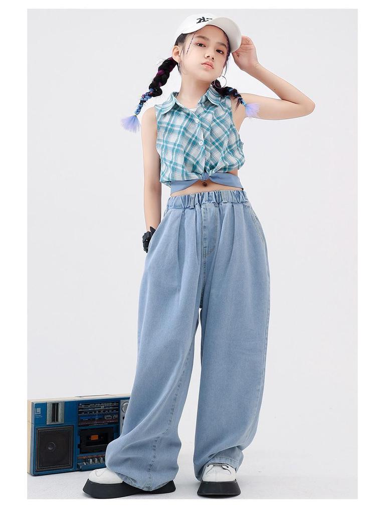 Jazz-Tanzkostüm-Set für Mädchen - Trendiges Sommer-Performance-Outfit für Kinder-Laufstegshows