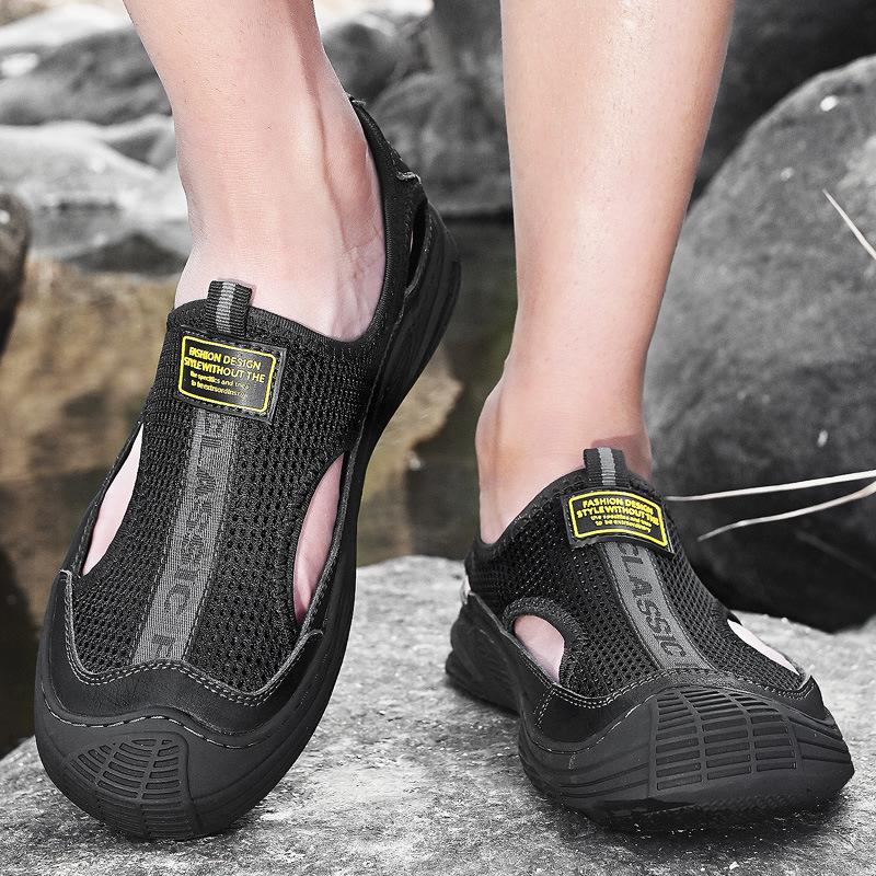 Summer New Casual Hollow Mesh Surface Breathable Beach Sandals Outdoor Comfortable Soft Bottom Closed Toe Hiking Boots