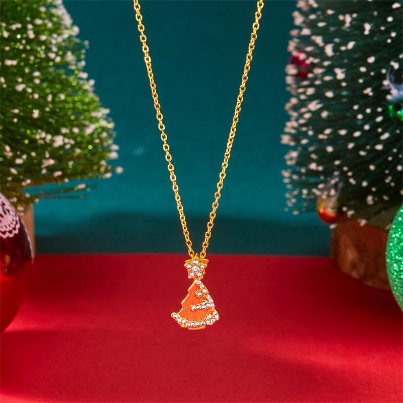 

Exquisite Snowflake Flower Pendant Choker Necklace for Women Shiny Rhinestone Xmas Tree Clavicle Choker Girls New Year Jewelry