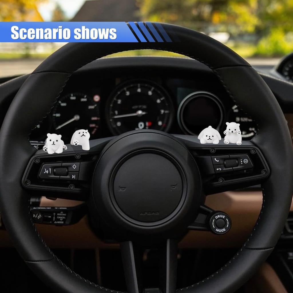 Polar Bear Car Rearview Mirror Accessories, Dashboard Car Ornament, Cute Funny Animal Decoration Presents, Auto Rearview Mirror Interior Accessories