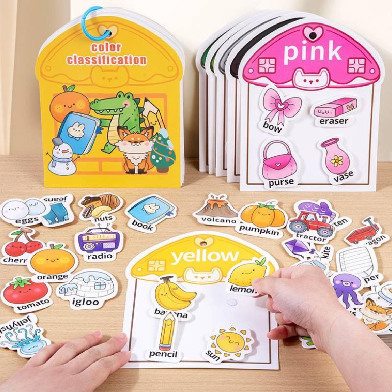 Bus Color Digital Classified Pasted Books Kids Handicraft Materials Stickers