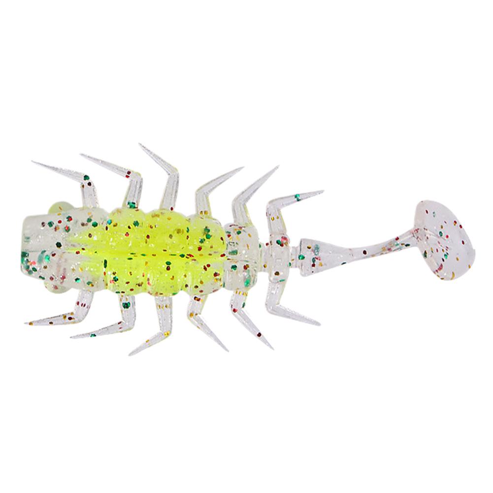 Float Fishing Soft Lure with  Sequins Small Paddle T Tail Bait PVC TPR Artificial Floating T Tail Bait for Bass Fishing