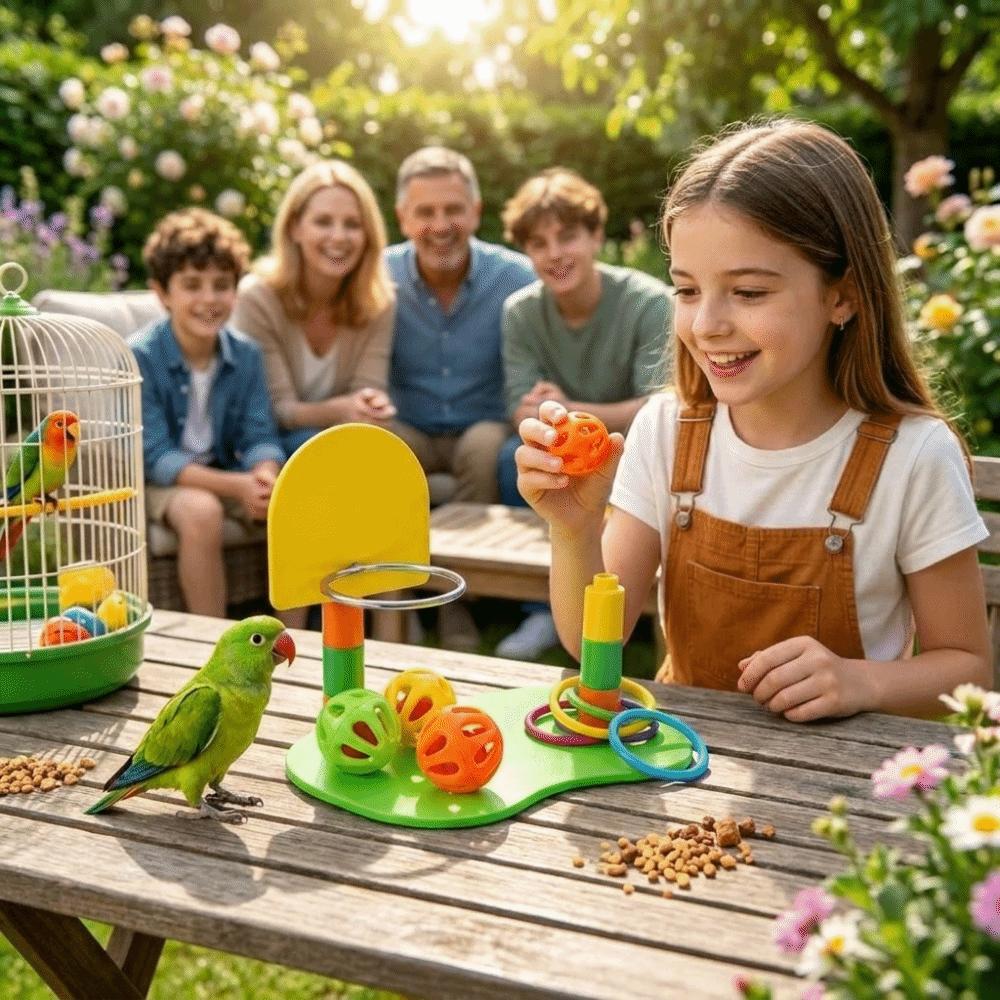 Multi-Piece Set Bird Puzzle Toy Colorful Ring Parrot Toy Bird Training Toy For Conure
