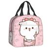 Borsa Pranzo Termica Mochi Cat Chef Pesca per Picnic all'Aperto Pesca e Goma Riutilizzabile Borsa Termica per Pranzo Donna Bambini