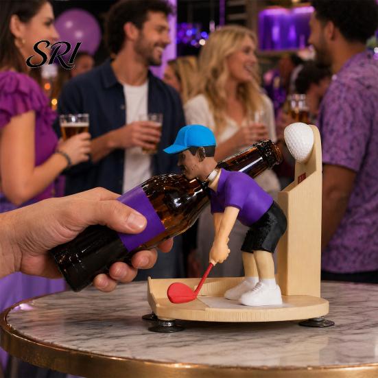 Party Flaschenöffner Golfschwung Bierfreund, Golfer Öffner, Thematisches Barspiel für Freunde Spaßige Partys Man Cave Heimisches Trinken Erwachsene