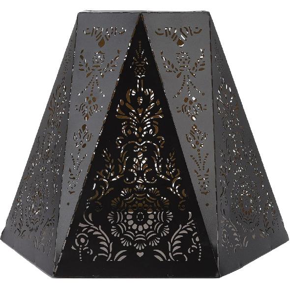 Joyzan Metal Lamp Shades, E27 E26 Drum Lampshades for Table Floor Light Barrel Cover Trees Pattern Etching Process Antique Small Replacement Vintage