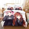 New Anime Girls The Demon Girl Next Door Bedding Set Single Twin Full Queen King Size Bed Set Adult Kid Bedroom Duvetcover Sets
