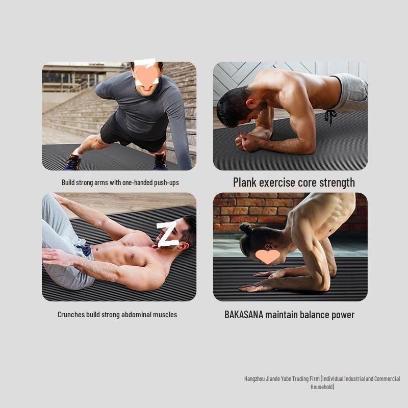 Men's Non-slip Beginner Yoga Mat - Thick, Wide, Long for Home Fitness