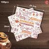 100 Fogli Carta Cerata Carta Grassa per Alimenti Carta da Imballaggio Carta per Avvolgere Pane Sandwich Hamburger Patatine Carta Oleata Strumenti per la Cottura
