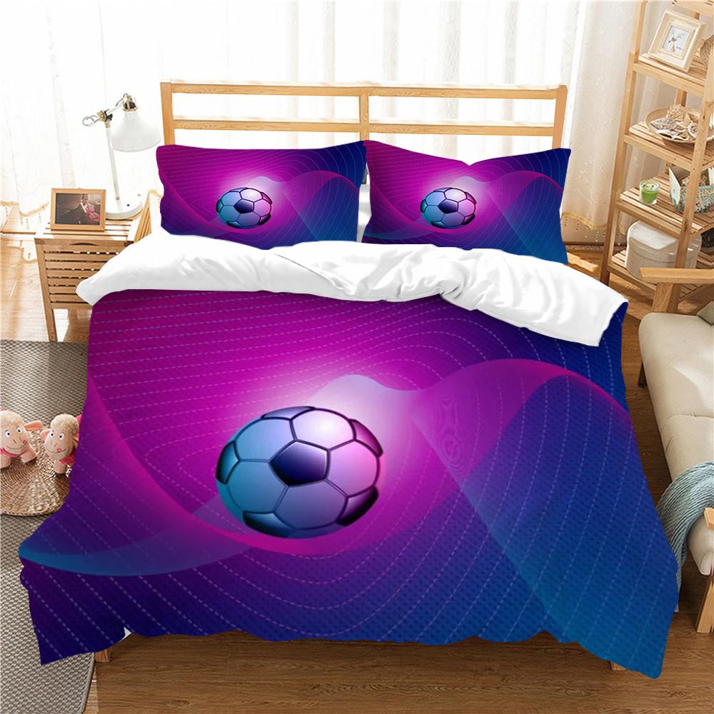 Bed Set Sports Style Duvet Cover Set Soccer Printed Quilt Cover Set Teens King Queen Size Bedding Fashion Cover Suit Luxury Bedding Cover