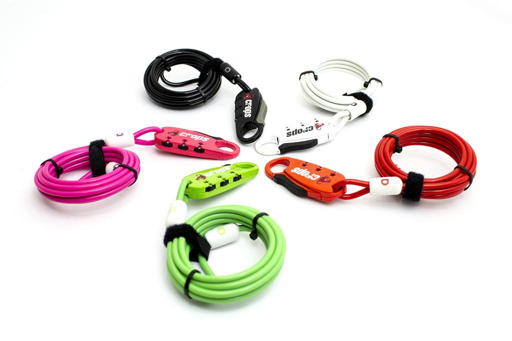 Crops Long Cable Lock 4mm X 1800mm, 3-Digit Dial, CP-SPD07-01 (Black)