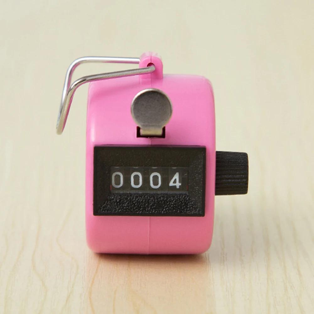 4 Digit Number Counters Metal Shell Hand Finger Display Manual Counting Tally Clicker Color Shell Timer Soccer Golf Counter