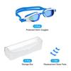 PATIKIL Unisex Polarized Swim Pool Swimming Sun with Storage Adult Goggles, Anti-Fog Goggles, Resistant, Leak-Free, Box, Size, Blue/White