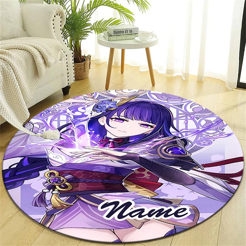 Personalized Genshin Impact Round Chair Office Rug - Perfect for Mat, Office Chair & More - Ideal Gift for Birthdays and Holidays