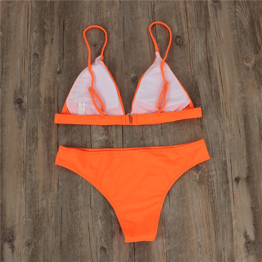 Plus Size European & American Solid Color Bikini - Sexy Two-Piece with Triangle Cup Women's Swimwear