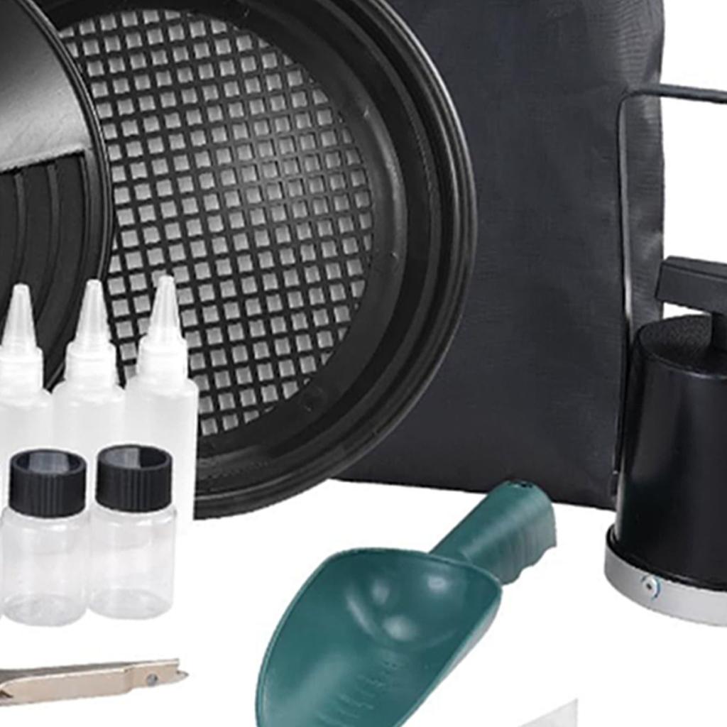 Vasca da lavaggio oro da 12 pollici in lega di alluminio, canaletta portatile per prospezione, set con setaccio e borsa con coulisse