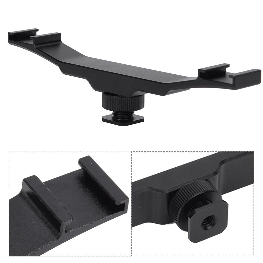 Double End Cold Shoe Mount Bracket Extension Rod for Camera Flash Fill Light Microphone Holder