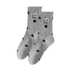 Lace Socks for Women, Mid-calf Socks for Autumn and Winter, Polka Dot Cartoon Puppy Sports Cotton Socks, Boneless Women's Socks