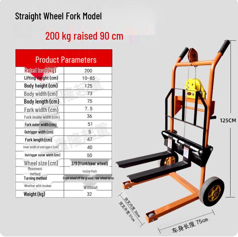 Compact Lightweight Electric Manual Hydraulic Forklift with Foldable Stacker